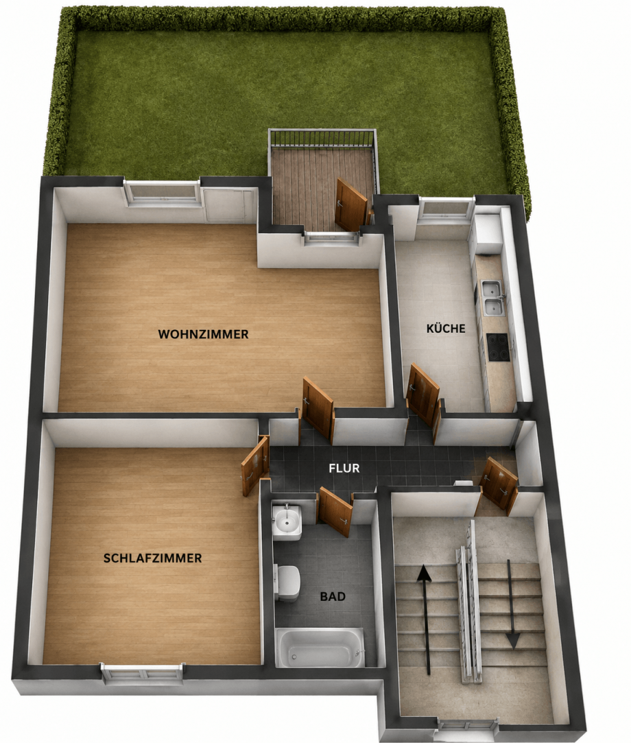 Grundriss. Etagenwohnung D�sseldorf