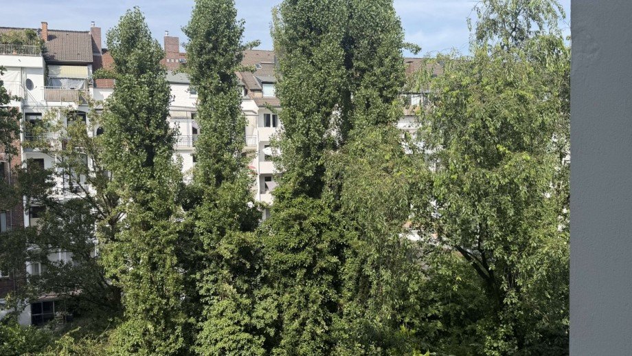Ausblick vom Balkon Etagenwohnung D�sseldorf