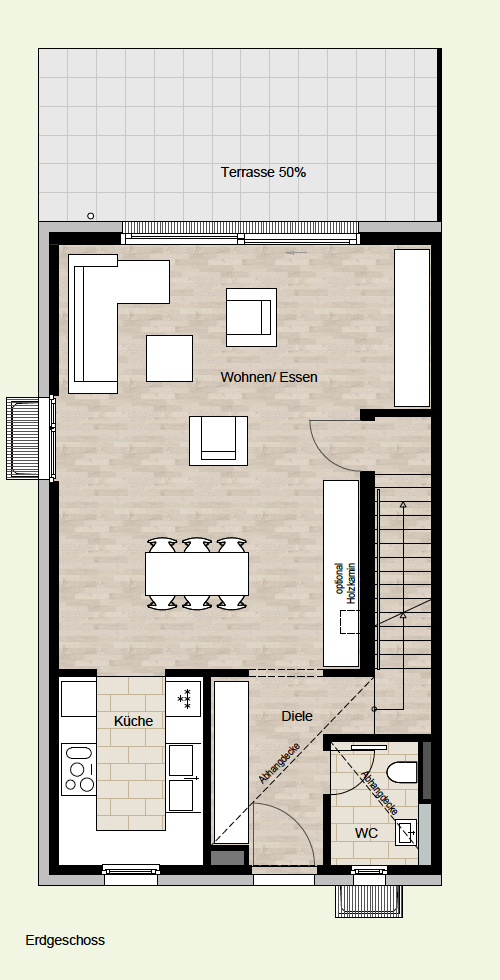 Grundriss Erdgeschoss Doppelhaush�lfte D�sseldorf