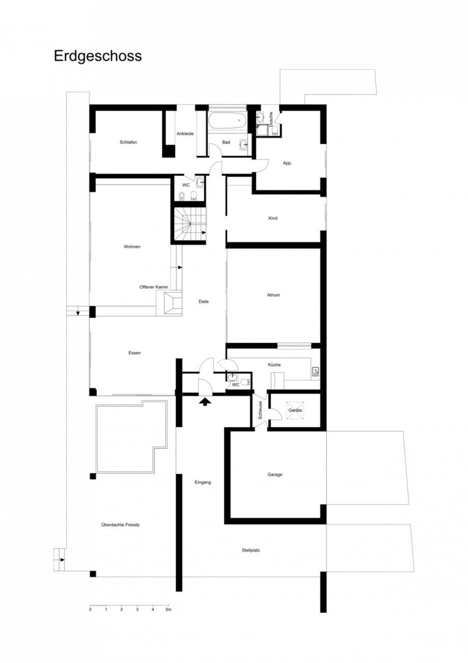 2D Grundriss EG Einfamilienhaus D�sseldorf