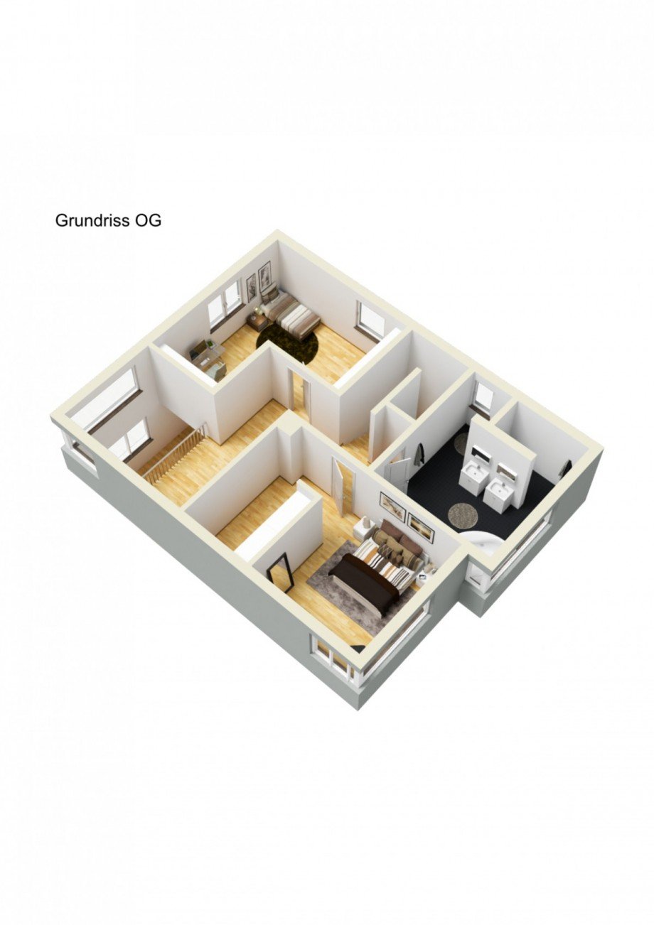 Grundriss OG 3D Einfamilienhaus Haan