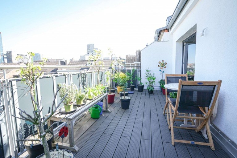 Terrasse D�sseldorf Dachgeschosswohnung D-Friedrichstadt - Rarit�t - Smarter Terrassentraum!
