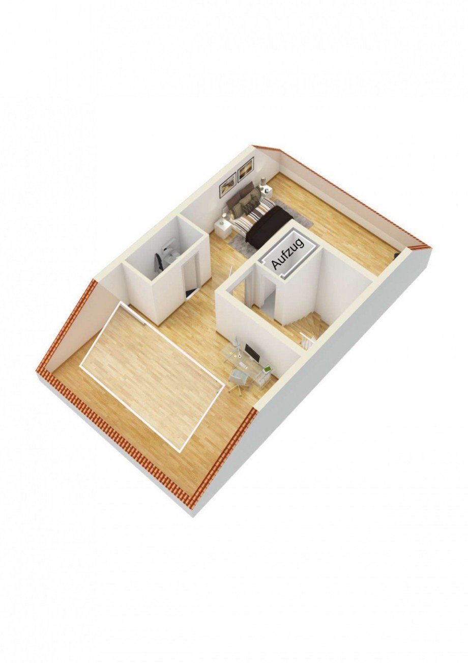 Grundriss Studio 3D Dachgeschosswohnung D�sseldorf