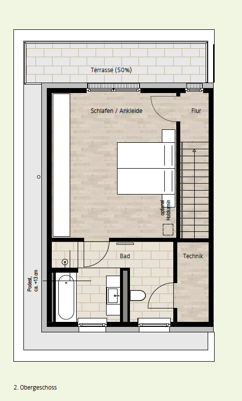 Grundriss 2 OG Doppelhaush�lfte D�sseldorf