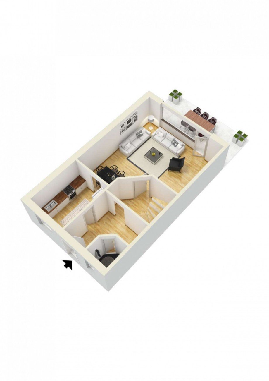 Grundriss EG. 3D Doppelhaush�lfte Neukirchen-Vluyn