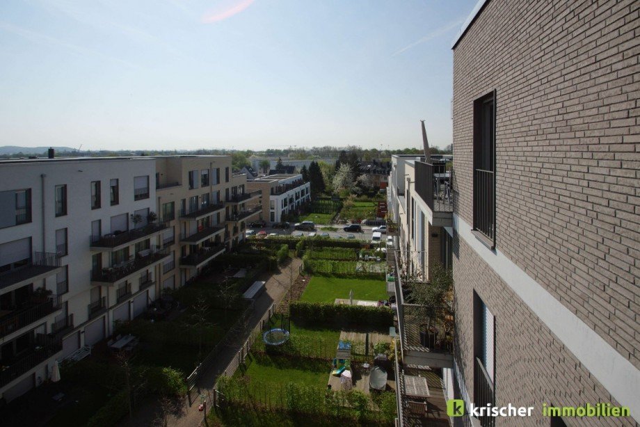 Ausblick vom Balkon Penthousewohnung D�sseldorf
