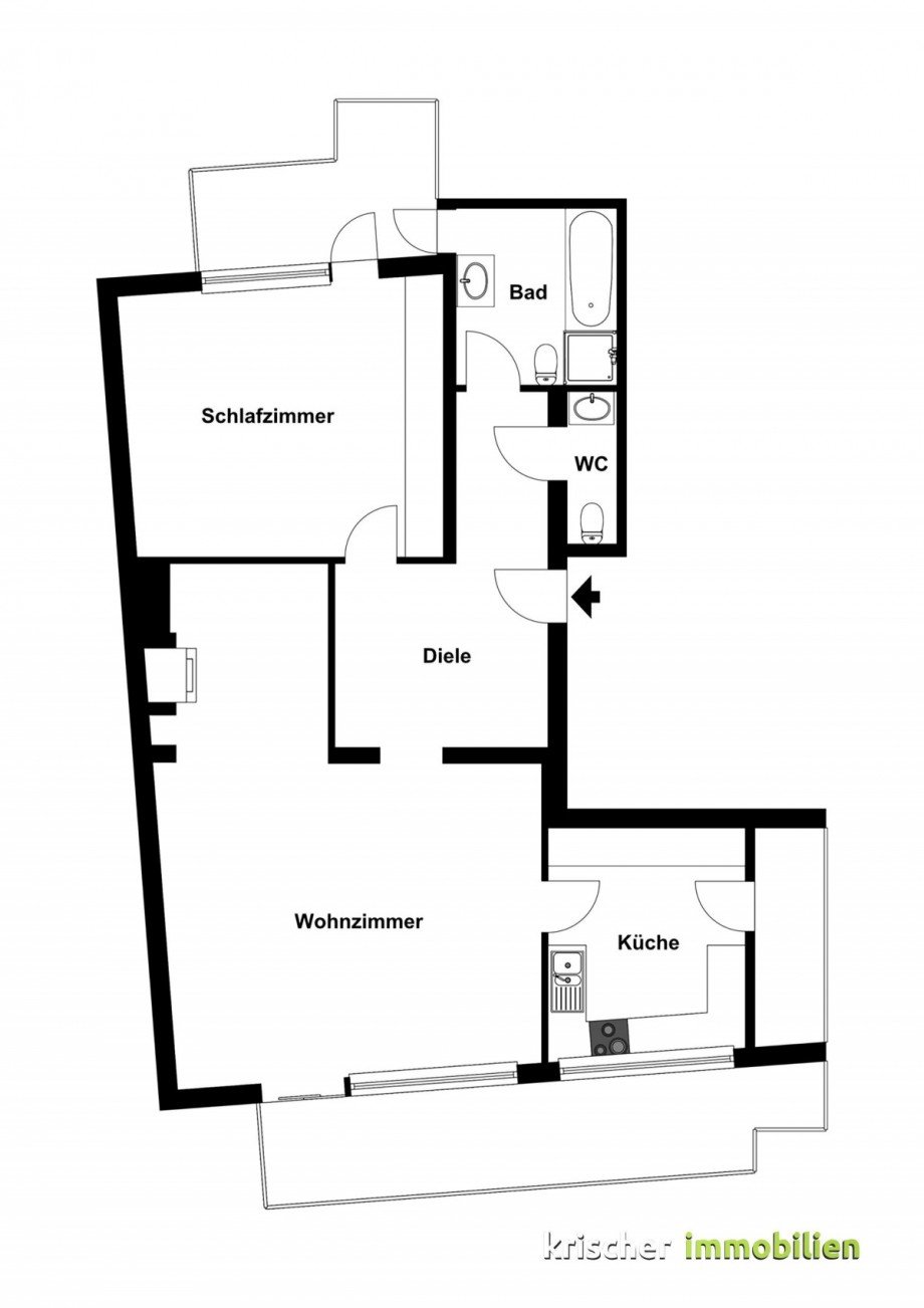 Grundriss 2D Etagenwohnung D�sseldorf