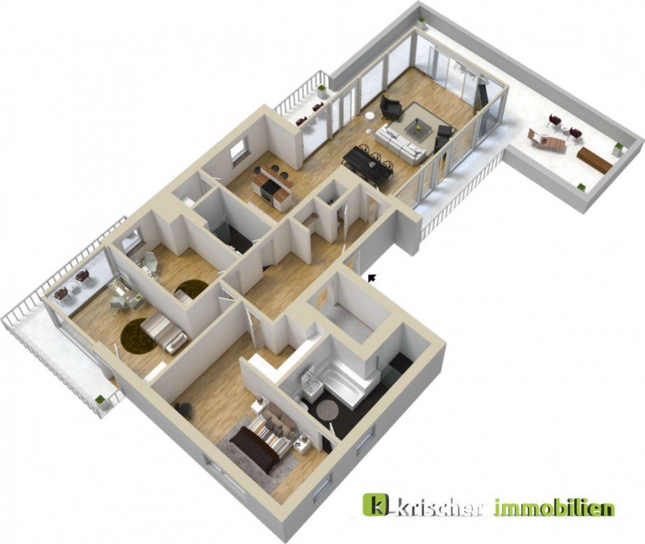 Grundriss Penthousewohnung D�sseldorf