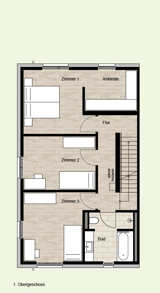Grundriss 1OG Doppelhaush�lfte D�sseldorf