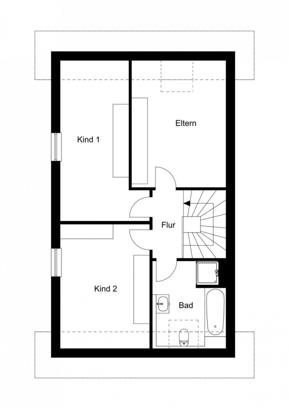Grundriss 1OG 2D Doppelhaush�lfte Neukirchen-Vluyn
