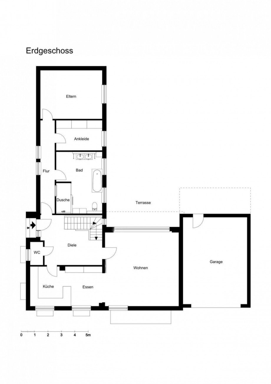 2D Grundriss Erdgeschoss Einfamilienhaus Ratingen