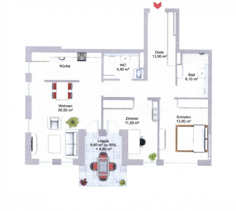 Grundriss Etagenwohnung D�sseldorf