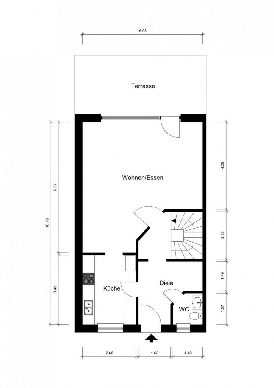 Grundriss EG 2D Doppelhaush�lfte Neukirchen-Vluyn