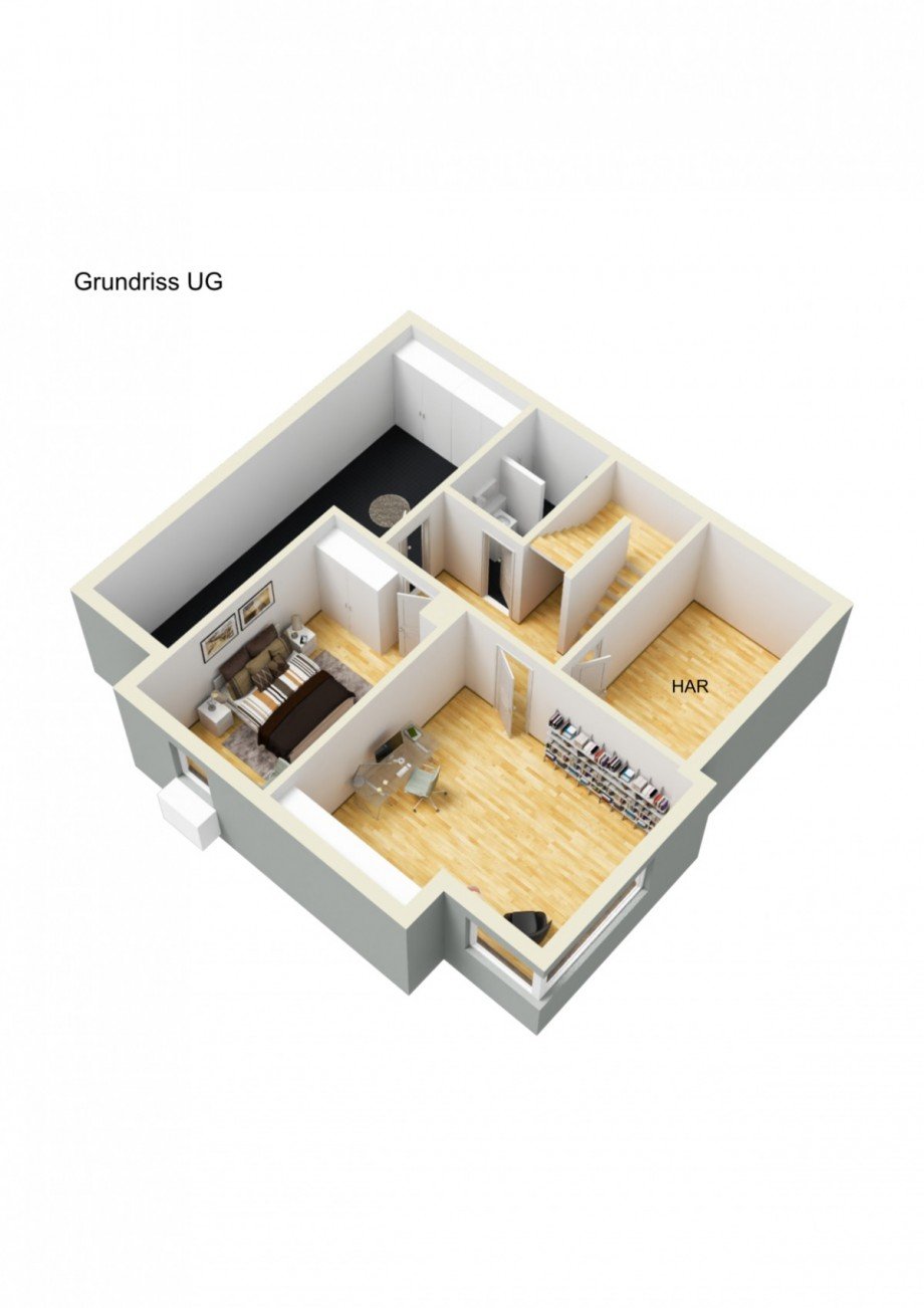 Grundriss UG 3D Einfamilienhaus Haan