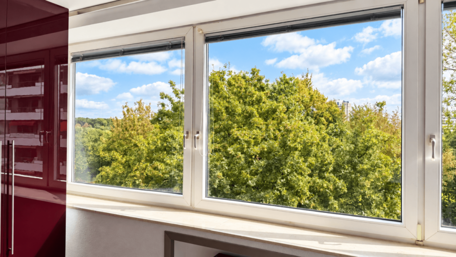 Ausblick Schlafzimmer. Etagenwohnung D�sseldorf