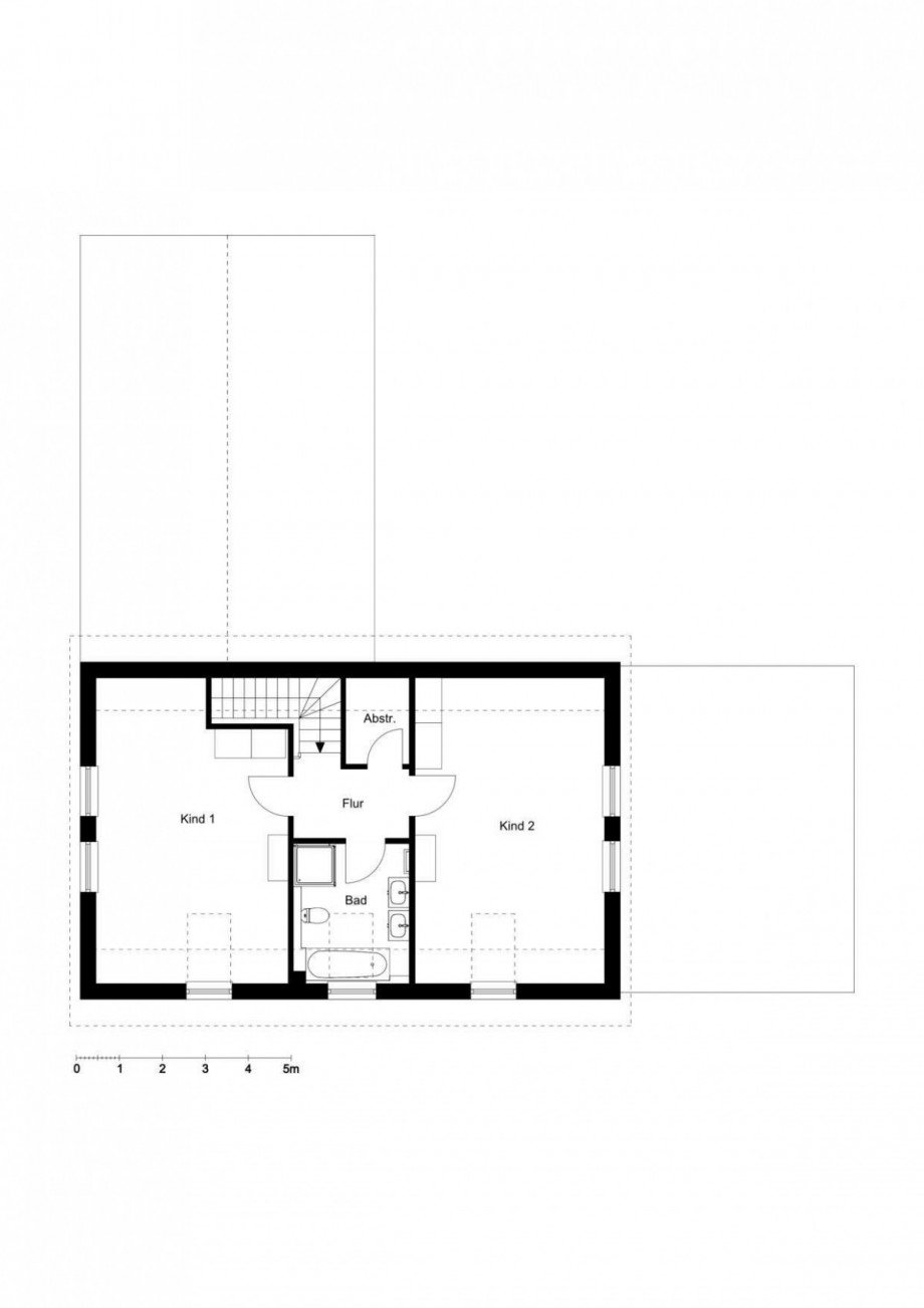 2D Grundriss 1 Obergeschoss Einfamilienhaus Ratingen