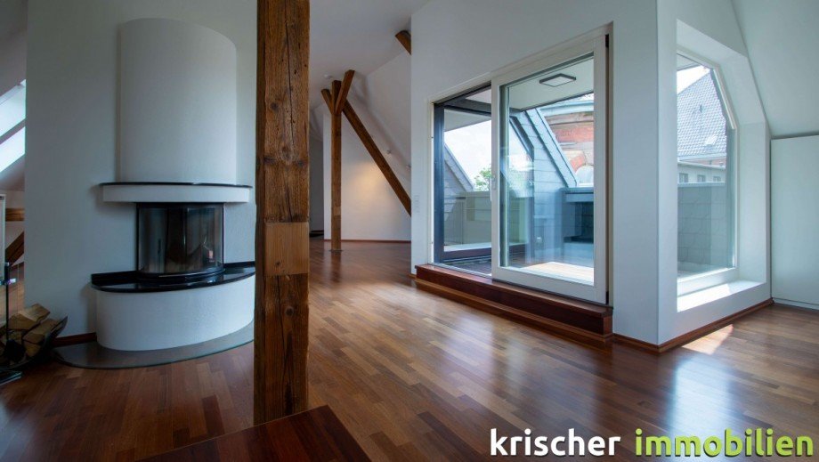 Wohnzimmer Dachgeschosswohnung D�sseldorf